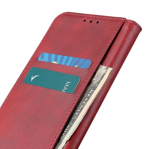 Oneplus Nord 3 5g/ace 2v case halkaistu nahkainen lompakkoteline Magneettinen cover Red