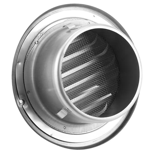Justerbar rund ventilasjonsrist i rustfritt stål for vegg og tak