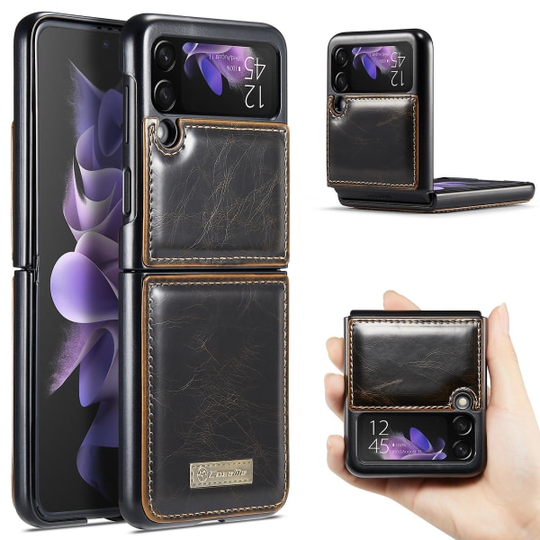 Case Samsung Galaxy Z Flip 3 -puhelimelle, Premium-nahkainen cover Retromuotoilu Täysi suojaava, iskunkestävä ohut cover
