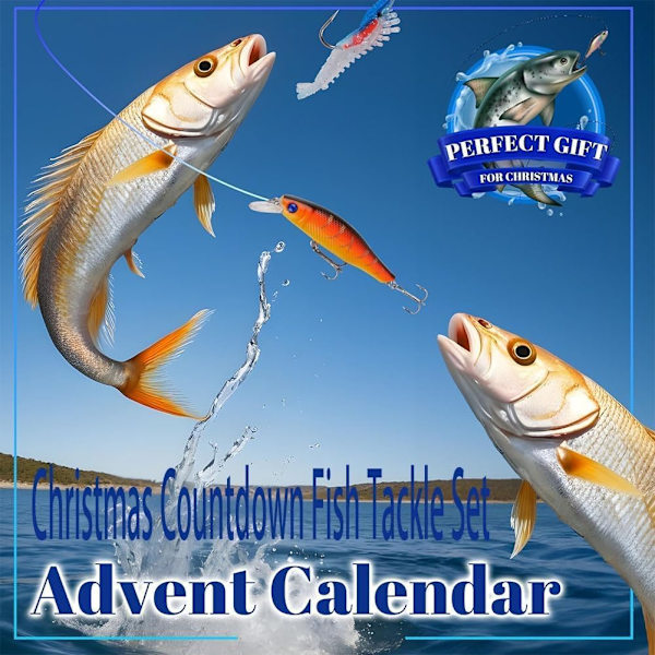 Fiske-Adventskalender, Fiske-Julnedräkning, 24 Dagar Fiskeentusiaster Vuxna Män Tonåringar 2024 Julöverraskningsgåva A