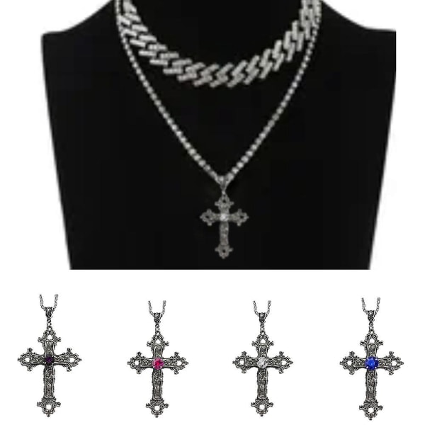 Kreativ gotisk kors halsband All-match utsökt halsaccessoar för shopping Rose Red