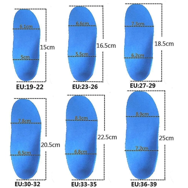 Barn Barn Ortotics Inläggssulor för platta fötter Valvstöd Korrigering Fotvård för barn Ortopedisk innersula Skor Insatser (xiatian) EU33-35 22.5cm