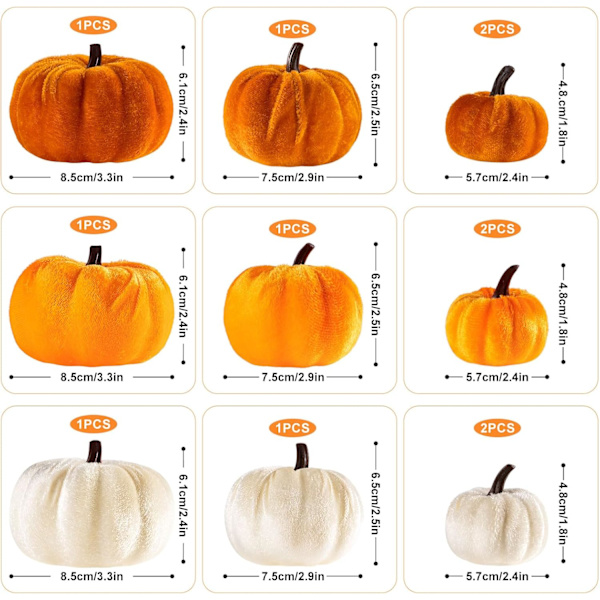 Plysj Gresskar Høstdekorasjoner, Mini Små Gresskar, Kunstige Gresskar, Halloween, Thanksgiving, Hjemmebordsdekor (12 Pakk, Oransje)
