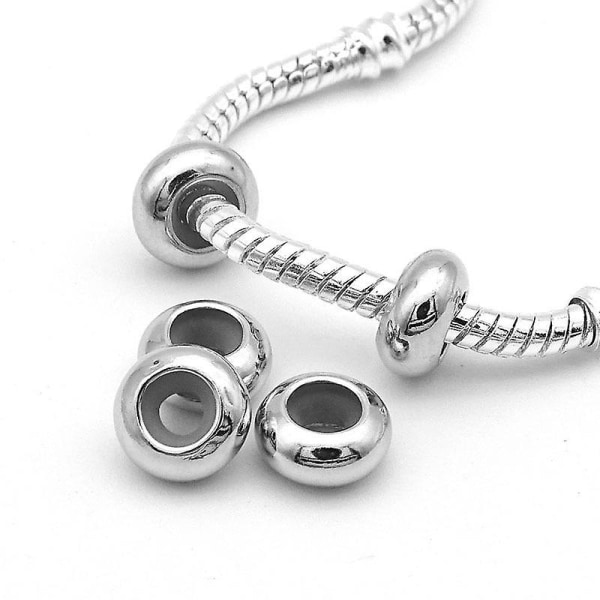 Stopper Clip Beads, Charms Med Gummi Pandora Armbånd / Halskæder screw thread inside