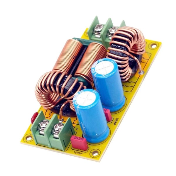 20A DC LC-filter EMI elektromagnetisk interferensfilter Emc Fcc høyfrekvent strømfiltrering for 12V 24V 48V bil Yellow