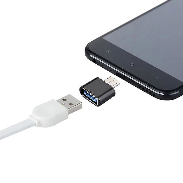 Universal USB C-stik til Otg-konverter Type-c Jack-splittere til hovedtelefoner White