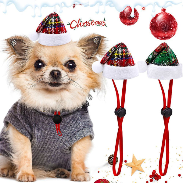 Pet Christmas Hats 2pcs - Fashionable Hats For Dogs And Cats - Christmas Decoration