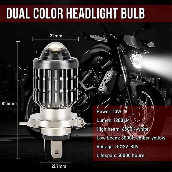 Ba20d H6 LED Motorcykel Forlygte | Ba20d LED Forlygte Motorcykel - Ba20d H6 H4 LED H4 Three Claw White