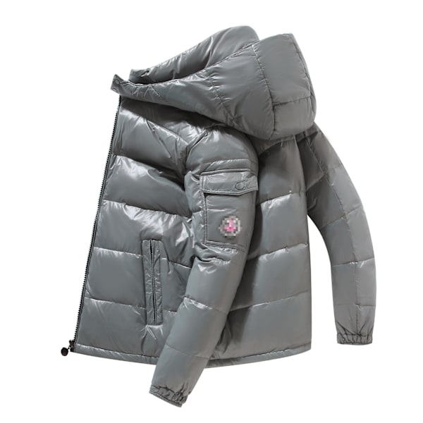 Vinterjacka för par - Kort dunjacka för utomhusaktiviteter Gris 3XL