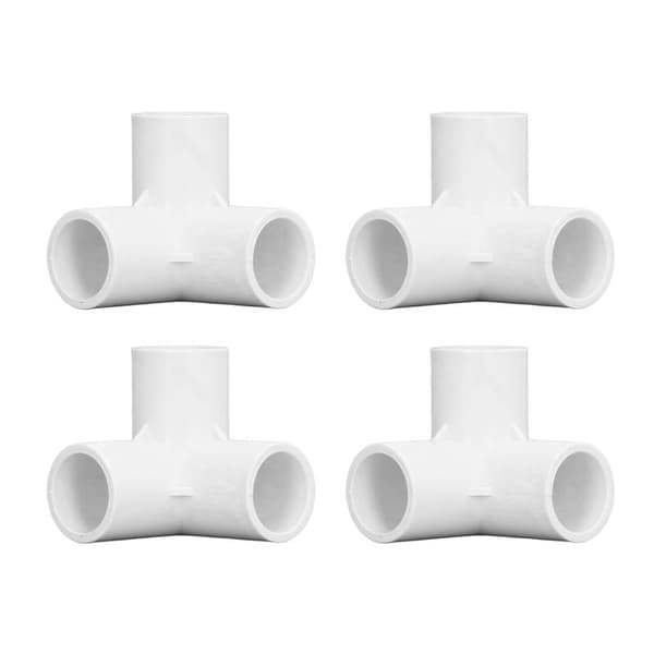 10 stk. 3-vejs PVC-rørforbindelse lige albue T-fitting 20 mm indvendig diameter hvid