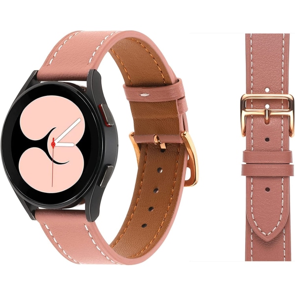 Galaxy Watch 4 Rem, 20mm ægte læderrem kompatibel med Samsung Galaxy Watch 4 40mm/44mm, Galaxy Watch4 Classic 42mm/46mm -