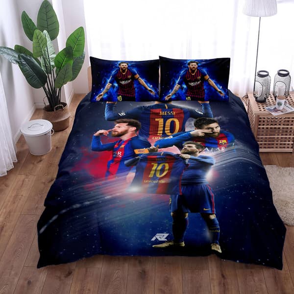 Fotbollsstjärnan Ronaldo, Messi, Mbappe digitaltryckt barnbäddset i tre delar