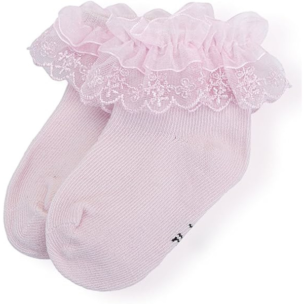 Baby Piger Rufflede Blonder Sokker Baby Bomuld Sokker 3 Pak