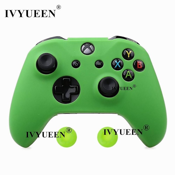 Til Microsoft Xbox One X S Slim Controller Silikone Skin Case + Analog Thumb Sticks Grip Cap Til X Box One 1 X S Gamepad Green
