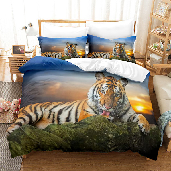 Sarjakuvakuvioinen peittopussilakana neliosainen setti peittopussi tiikerityylinen painatus kolmiosainen setti 12 140*210