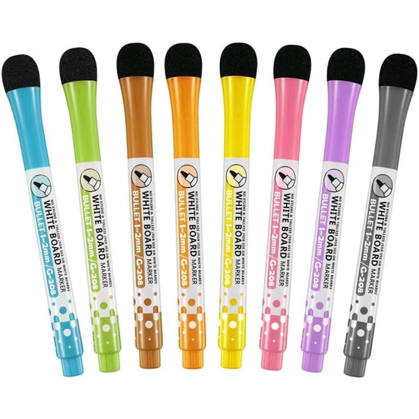 8 färger Magnetic White Board Marker Magnetic Dry Erase Pen Magic Whiteboard Penna Mycket lämplig för kontorsklassrum hemmabruk
