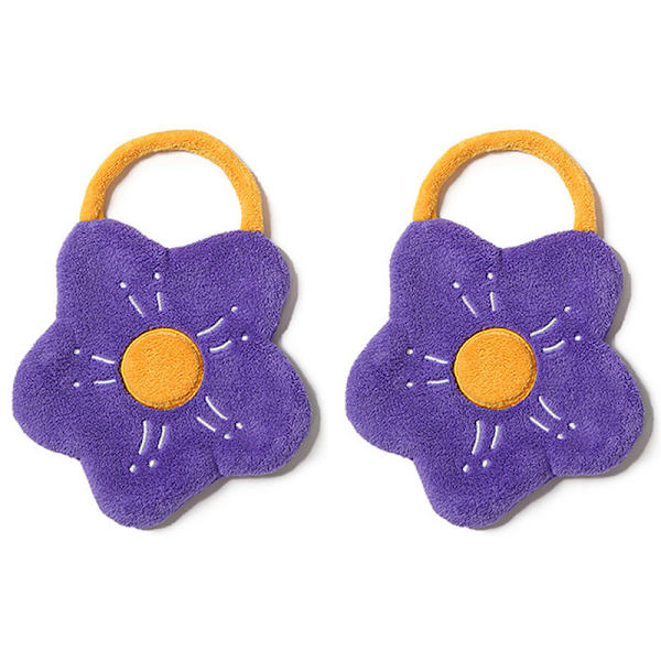 Handdukar med hängögla, absorberande handduk för rengöring och torkning av badrum purple
