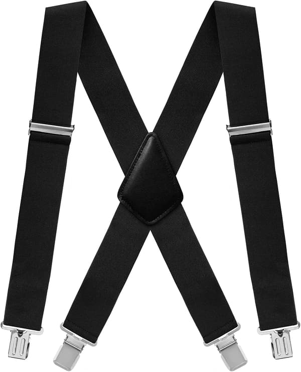 Men's Suspenders 5 cm Wide Adjustable Solid Straight Clip Loops