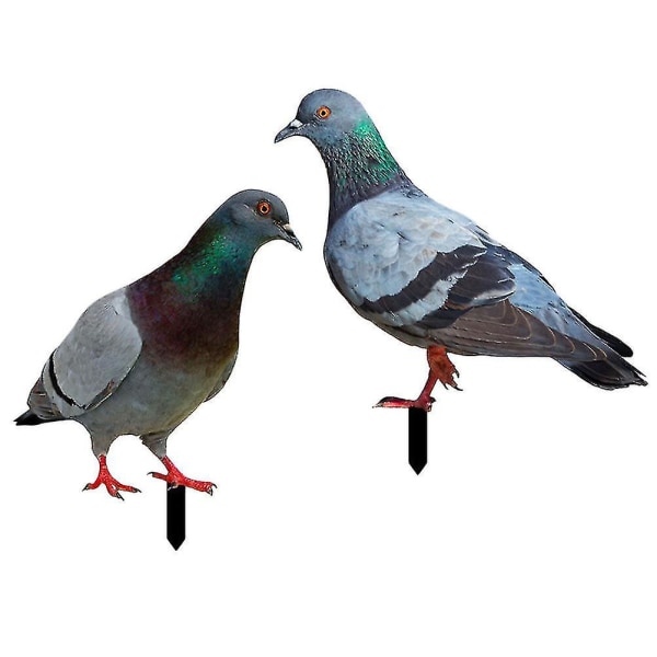 2 kpl Pigeons Garden Stakes -koristelu Maaperä Lifelike Pigeons Veistos Akryyli Eläimet Stakes-o