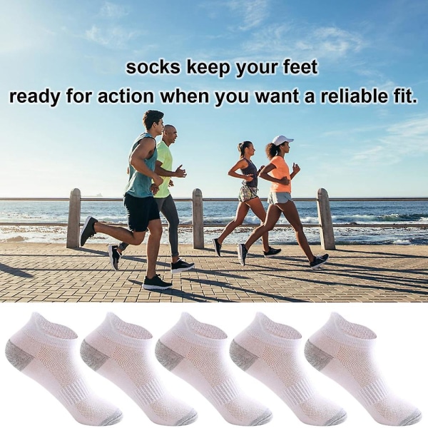 5 par strumpor herr sommar mesh båtstrumpor öronlyftning anti-drop häl bomullsstrumpor andningsbara strumpor white