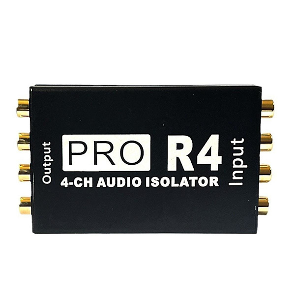 RCA Audio Isolator 4CH Audio Støjreduktion Strøm Jord Loop Audio Isolator til Bil Audio Modifikation Black