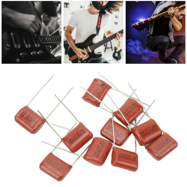 2024 10 stk gitarkondensator Volumkontroll Tonekondensator for elektrisk gitarbass mørk rød