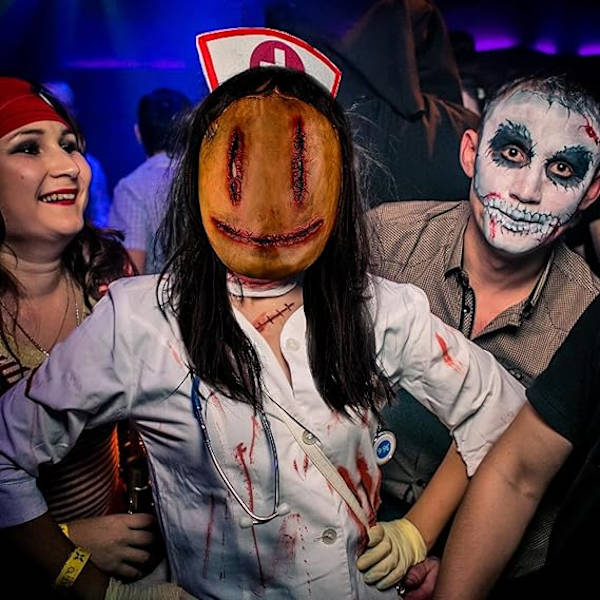 Halloween-pelottava naamio, realistinen aikuisten lateksikauhumaskki hiuksilla, pelottava naamio aikuisille Halloween-cosplay-karnevaali-juhliin