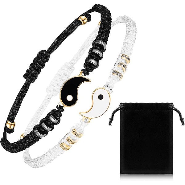 2 Matchande Yin Yang Justerbar Sladd Armband Armband Matchande Armband Acsergery Gift