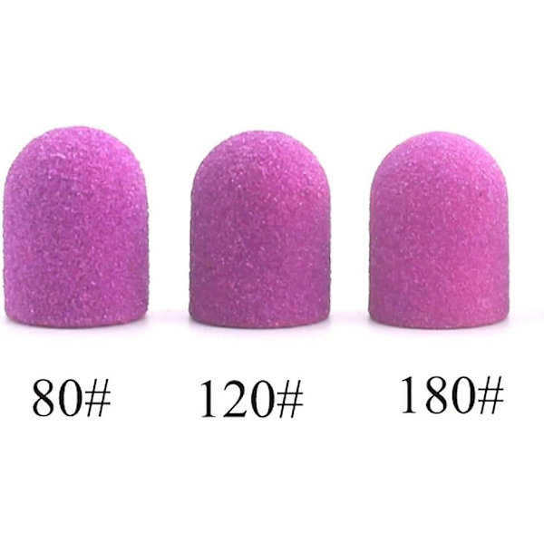 Lilla Plastik Neglekunst Slibning Caps - 20stk, 16x25mm, til Manicure Pedicure Fræs Tilbehør