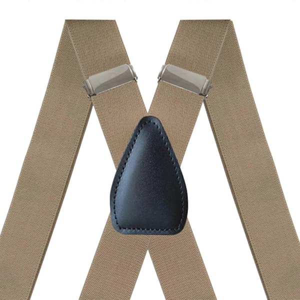Herreseler Elastiske Stropper Solid Kraftig 4 Klips Justerbar Unisex Sort Beige