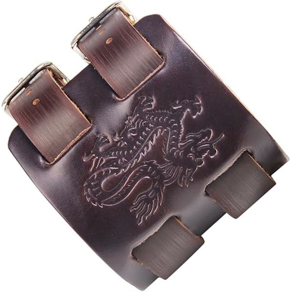 Lær Mansjett Armbånd Drage Armbånd Punk Stil Bred Mansjett Armbånd Armring for Menn og Kvinner