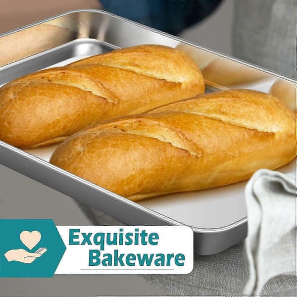 Mini stekeovnsbrett, små stekebrett i rustfritt stål, rektangulær kakeform for baking