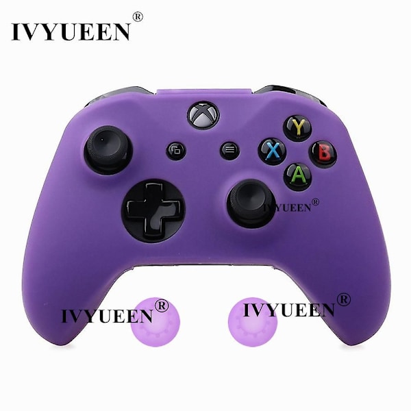 Til Microsoft Xbox One X S Slim Controller Silikone Skin Case + Analog Thumb Sticks Grip Cap Til X Box One 1 X S Gamepad purple