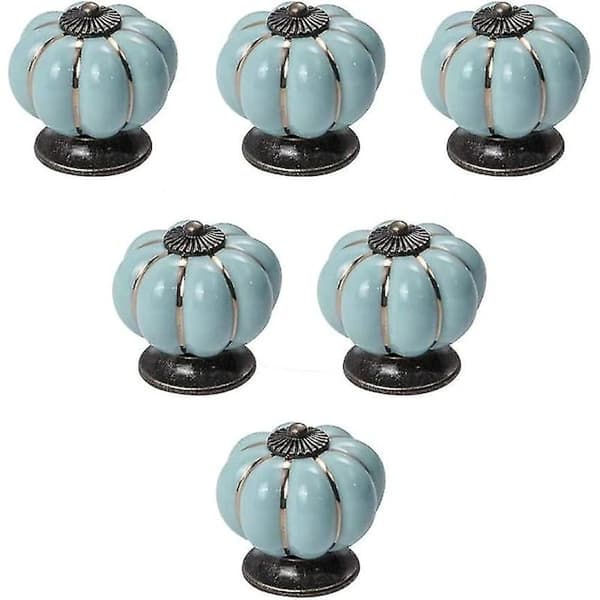 15 Pcs Pumpkin Shaped Ceramic Door Knobs for Cabinets and Wardrobes