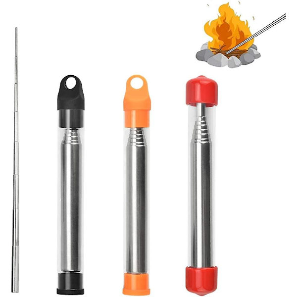 3 st blåsbrandrör, hopfällbar spottpipa, fickbälg i rostfritt stål, lägerverktyg, fickbälg för camping 3pcs