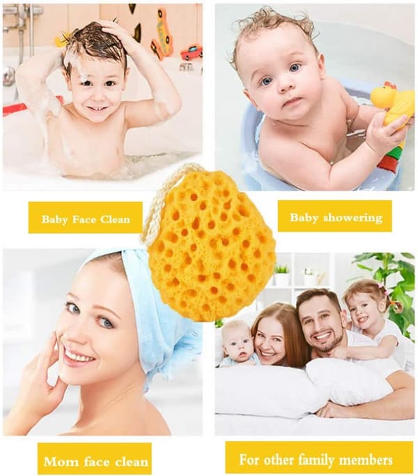 3-pack Natural Bath Sponges, Loofah Shower Sponge Body Scrubber E