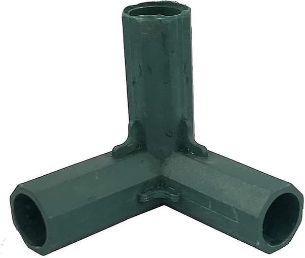 4 stk. 16 mm haveburs hjørneforbindere, drivhusforbindere (retvinklet 3-vejs)