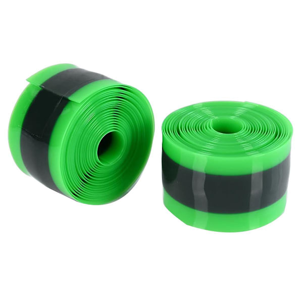 2PCS Cykeldäcksfoder, Innerslang Cykelflatskydd Kompatibel för 12/16/18/20/24/26/27.5/29Tum GreenBlack