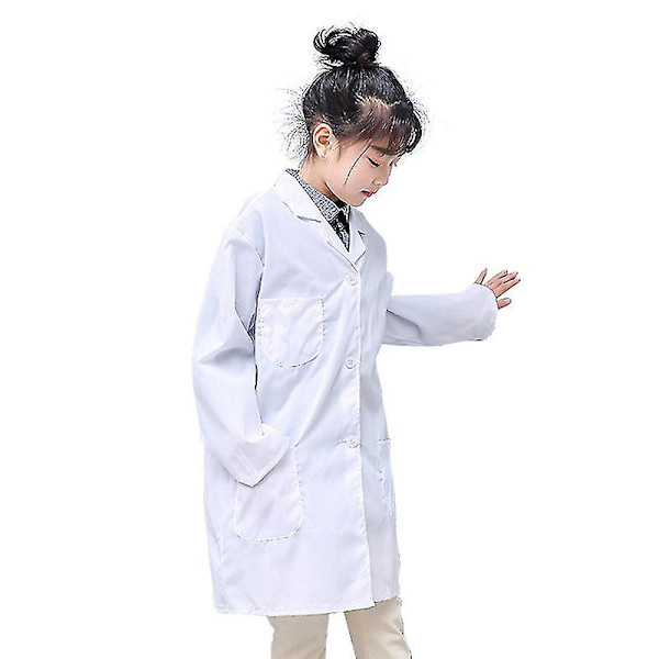 1 stk. Barnekjole Hvit Lab Frakk Uniform Topp Ytelse Kostyme Medisinsk THIN S