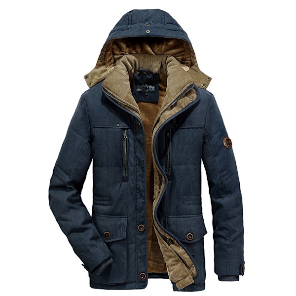 Miesten paksu tuulenpitävä huppariparka 2023 talvelle, muotimerkki, klassinen rento parka, koko 6XL Color café 3XL