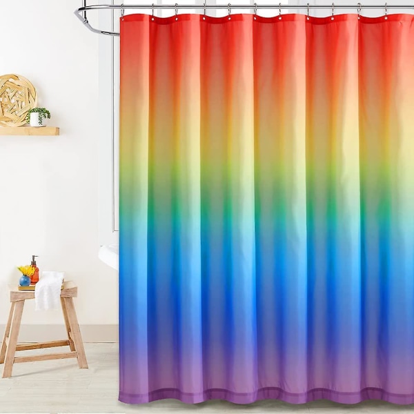 Muggbestandig regnbuedusjgardin, 180x180cm, polyester
