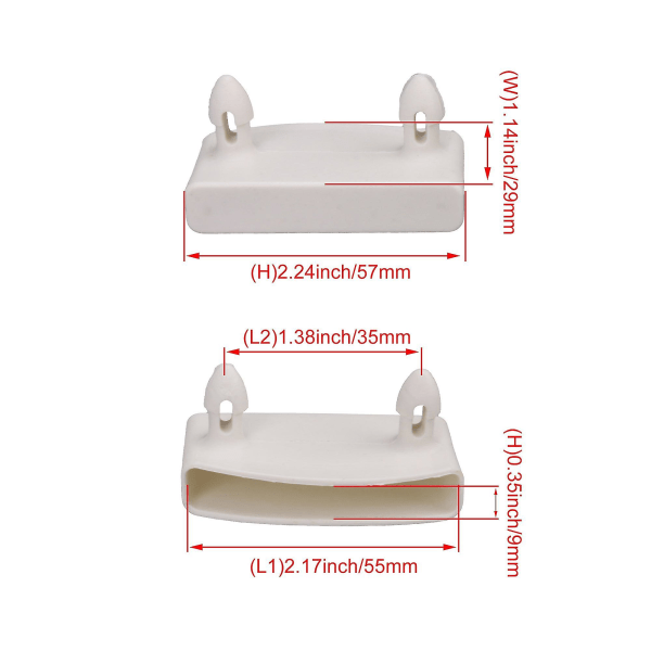30 X Hvid Indvendig Længde 55 mm Plast Seng Lamel End Caps Holdere Tilbehør