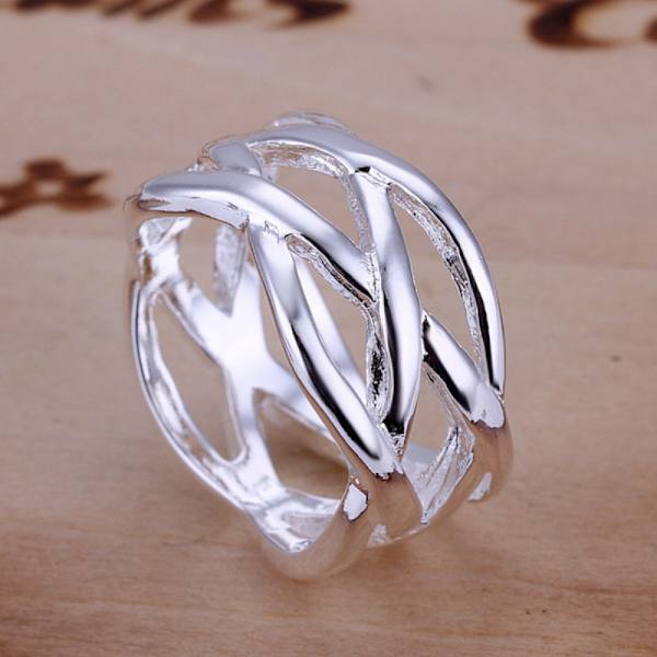 925 Sterling Hopea Punainen Punos Sormus Naisille Muoti Korut Korut Lahja 6-9 9#