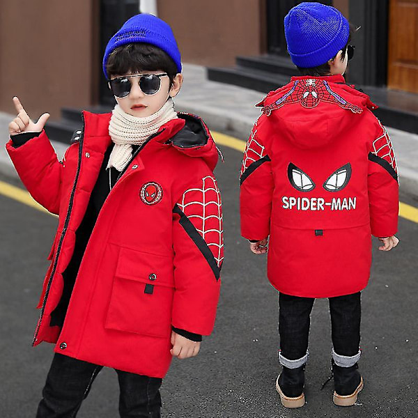 Spider-Man Hættejakke Børn Vinter Varmt Jakke Red 140cm (8-9years)