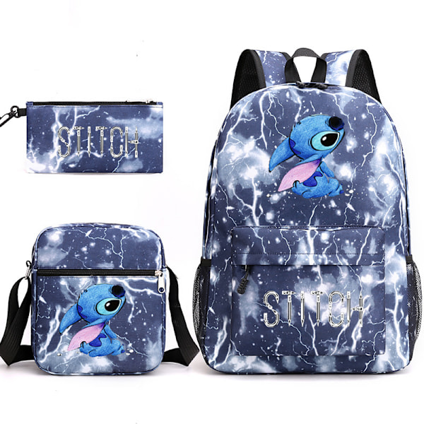 Lilo & Stitch Ryggsäck för Män Kvinnor Stor Kapacitet Skolväska Lätt Laptop Ryggsäck Reseryggsäck 3-pack color6