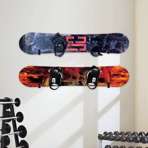 2 stk Horisontale Snowboard Vægmonteringsclips, Snowboard Opbevaring Skateboard Vægmontering Display Rack, Snowboard Display Vægmontering 10*2CM