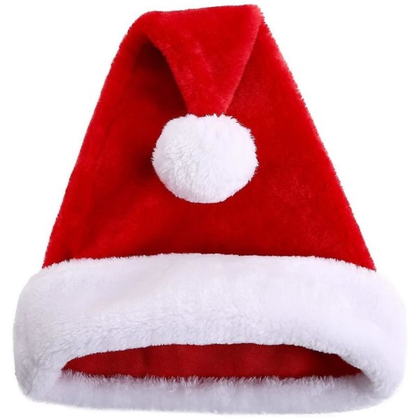 YSDSY Joulupukin hattu pehmoreuna Joulujuhla punainen Joulupukkihattu Nikolaus Paksu karvareuna p