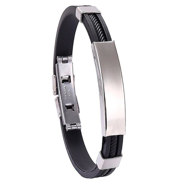 4pcs Titanium Steel Rubber Wristband Bangle Bracelet, Lymphatic Drainage Wristband Bracelet