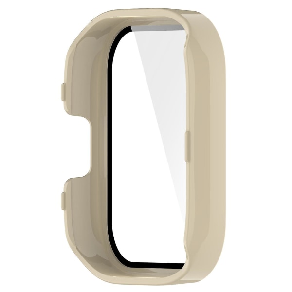 För Xiaomi Redmi Watch 3 Pc Case med skärmskydd av härdat glas Smart Watch Anti-fall Cover Ivory White