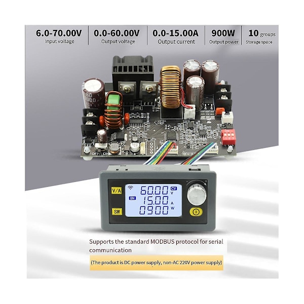 900W DC CNC Antihypertensiv Boost Converter 6-70V Justerbar Strömförsörjning Ingång Konstant Spänning S